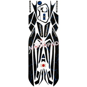 پد کامل بدنه ژله ای موتورسیکلت کلیک 150 Click مدل مشکی رگه آبی