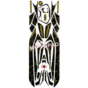 پد کامل بدنه ژله ای موتورسیکلت کلیک 150 Click مدل مشکی رگه زرد