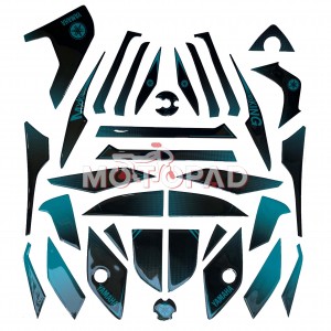 پد کامل بدنه ژله ای موتورسیکلت MX King مدل فیروزه ای - مشکی