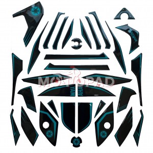 پد کامل بدنه ژله ای موتورسیکلت MX King مدل مشکی - فیروزه ای