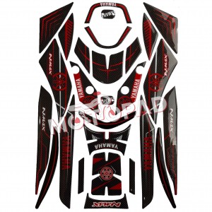 پد کامل بدنه ژله ای موتورسیکلت یاماها NMAX مدل کربن قرمز طرح درشت