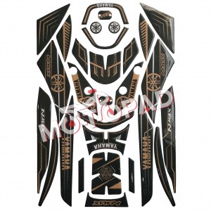 پد کامل بدنه ژله ای موتورسیکلت یاماها NMAX مدل کربن طلایی طرح درشت