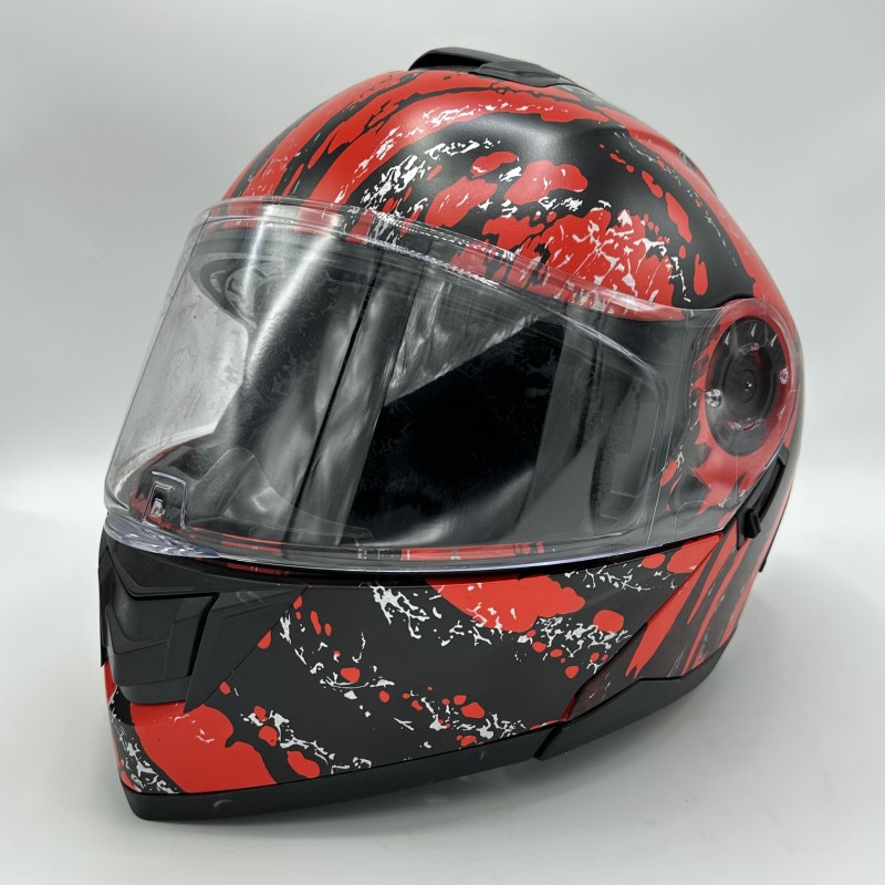 کلاه کاسکت فک متحرک LAVOUS مدل BLACK RED