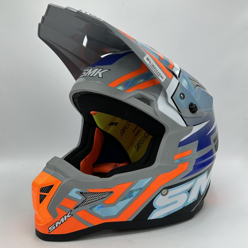 کلاه کاسکت فک ثابت کراسی SMK ALLTERRA مدل X-ACES GL-657(CHROME GRAPHIC)