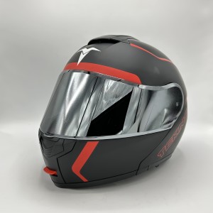 کلاه کاسکت فک متحرک TEKNO مدل BLACK RED