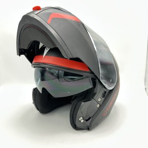 کلاه کاسکت فک متحرک TEKNO مدل BLACK RED