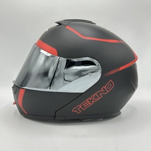 کلاه کاسکت فک متحرک TEKNO مدل BLACK RED