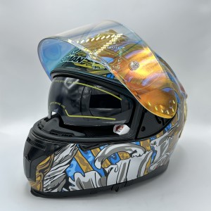 کلاه کاسکت فک ثابت SOMAN مدل SM961-S GOLDEN SNAKE