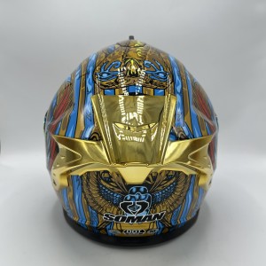 کلاه کاسکت فک ثابت SOMAN مدل SM961-S GOLDEN SNAKE