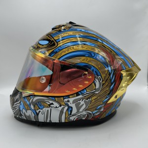 کلاه کاسکت فک ثابت SOMAN مدل SM961-S GOLDEN SNAKE