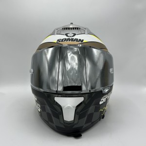 کلاه کاسکت فک ثابت SOMAN مدل SM961-S SPEED PLUS SILVER