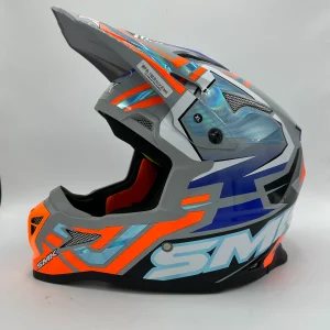 کلاه کاسکت فک ثابت کراسی SMK ALLTERRA مدل X-ACES GL-657(CHROME GRAPHIC)