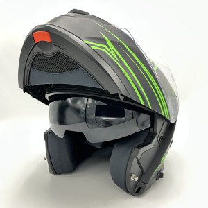 کلاه کاسکت فک متحرک MA2 مدل 965 BLACK GREEN