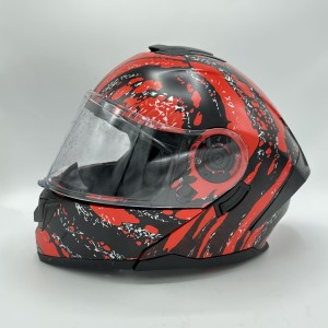 کلاه کاسکت فک متحرک LAVOUS مدل BLACK RED