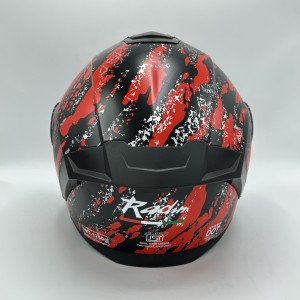 کلاه کاسکت فک متحرک LAVOUS مدل BLACK RED