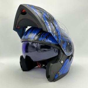 کلاه کاسکت فک متحرک LAVOUS مدل BLACK BLUE