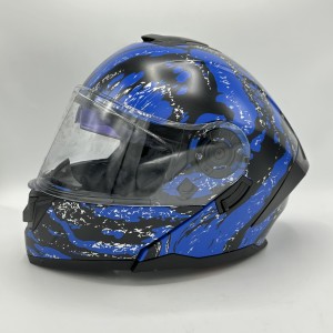 کلاه کاسکت فک متحرک LAVOUS مدل BLACK BLUE