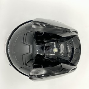 کلاه کاسکت فک ثابت خرگوشی  بلوتوث‌دار VENOM مدل BLACK SHINY