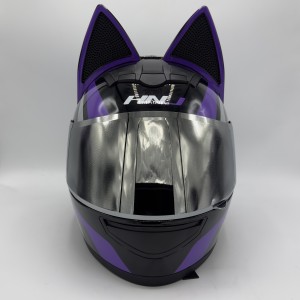 کلاه کاسکت فک ثابت خرگوشی HNJ مدل BLACK PURPLE