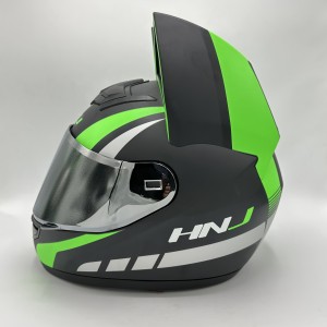 کلاه کاسکت فک ثابت خرگوشی HNJ مدل BLACK  GREEN