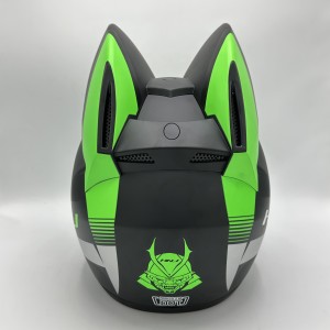 کلاه کاسکت فک ثابت خرگوشی HNJ مدل BLACK  GREEN