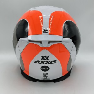 کلاه کاسکت فک ثابت AXXIS مدل EAGLE SV WHITE ORANGE