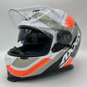 کلاه کاسکت فک ثابت AXXIS مدل EAGLE SV WHITE ORANGE