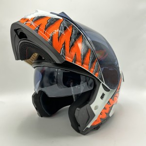 کلاه کاسکت فک متحرک IBK مدل MONSTER ORANGE