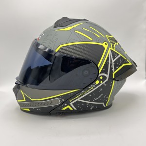 کلاه کاسکت فک متحرک IBK مدل SILVER PHOSPHORUS