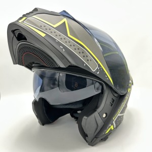 کلاه کاسکت فک متحرک IBK مدل SILVER PHOSPHORUS