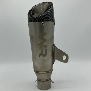 اگزوز قهرمانی موتورسیکلت WR دهن کج سه لایه مدل SILVER