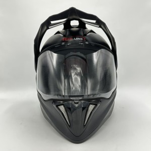 کلاه کاسکت فک ثابت ادونچری REDLINE 760 مدل BLACK SHINY