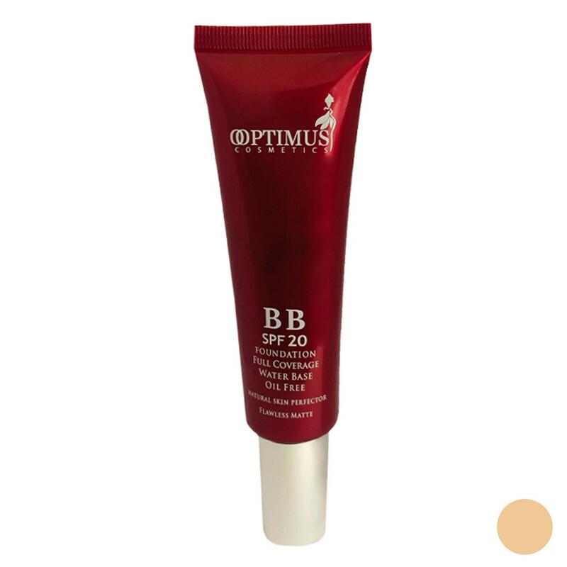 کرم پودر BB cream اپتیموس  B302 مدل  SPF 20 پایه آب بدون چربی حجم 55 میلی لیتر