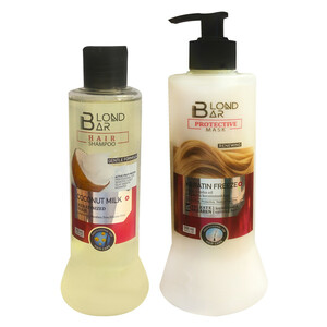 ماسک مو بلوند بار مدل Protective حجم 500 میلی لیتر به همراه شامپو مو بلوند بار مدل Protective حجم 250 میلی لیتر