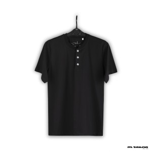 تیشرت یقه گرد سه دگمه