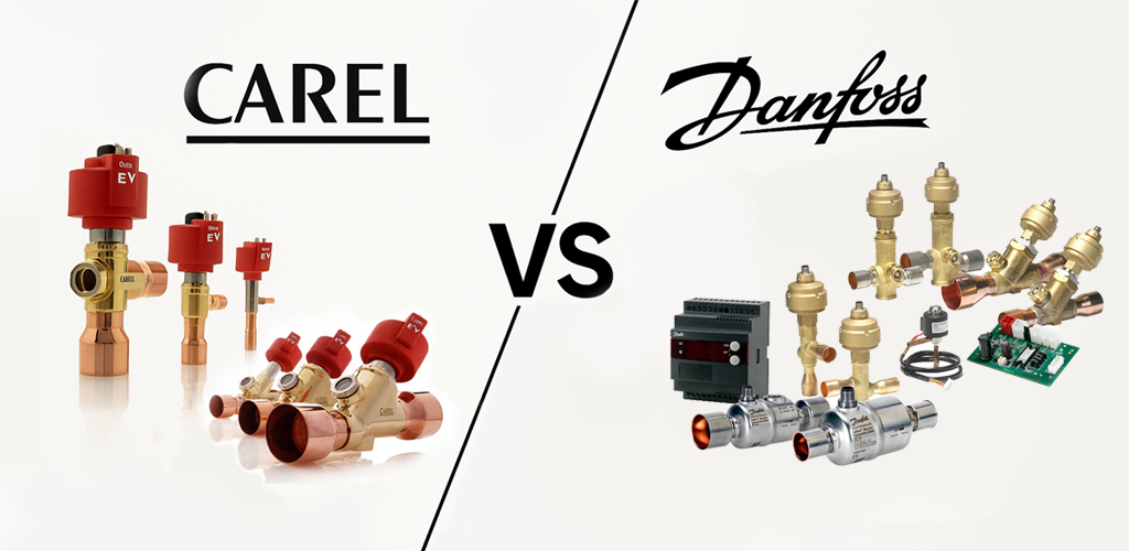 مقایسه مهندسی شیرهای انبساط الکترونیکی Danfoss و CAREL