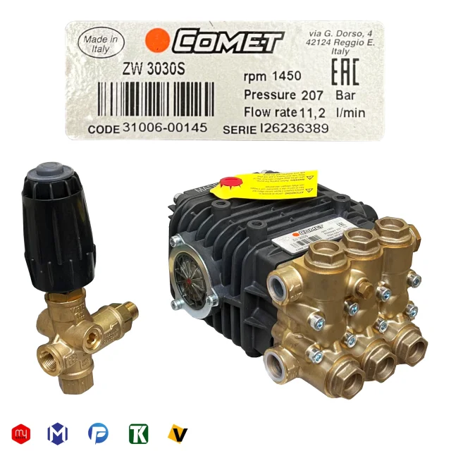 پمپ کارواش کومت ایتالیا 207 بار مدل COMET ZW3030S