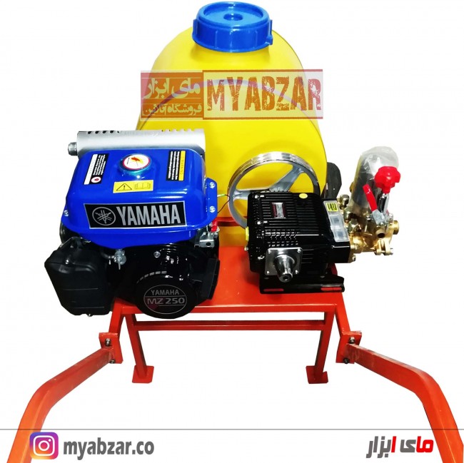 سمپاش 100 لیتری موتور یاماها MZ250 با پمپ 45 بار مشکی طرح رینو پاور