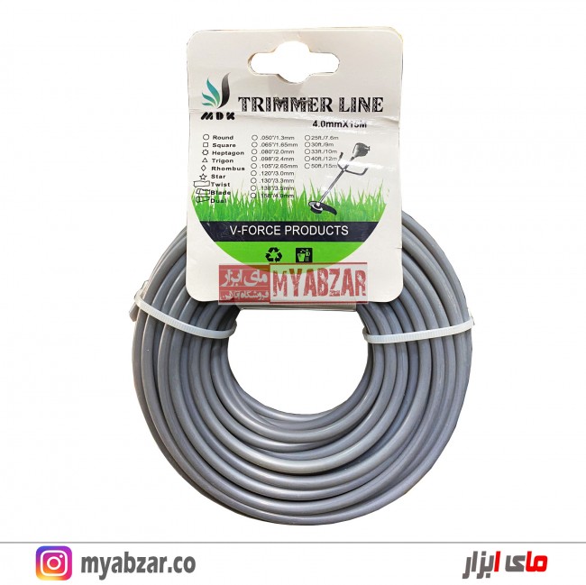 نخ علف زن 4 میل گرد 15 متری TRIMMER LINE