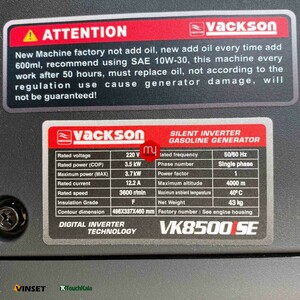 موتور برق واکسون سایلنت استارتی مدل VK 8500 iSE