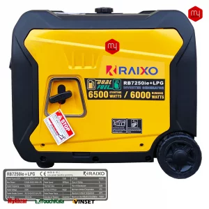 موتور برق دوگانه سوز راکسیو 6.5 کیلووات مدل RB7250ie+LPG ریموت استارت