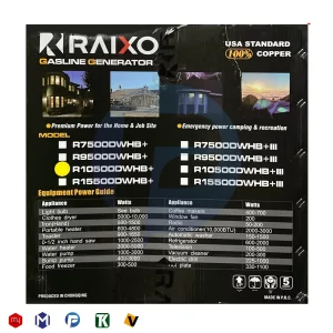 موتور برق راکسیو 6500 وات مدل +raixo R9500DWHB