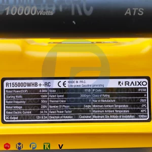 موتور برق بنزینی راکسیو 10 کیلووات مدل R15500DWHB+-RC ریموت دار
