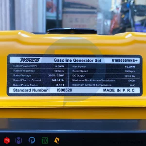 موتور برق بنزینی وینکو 10 کیلووات مدل R16500DWHB تکفاز و سه فاز