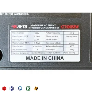 موتور برق سایلنت کایتو 5.5 کیلووات استارتی مدل KT7500ISEW