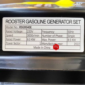 موتوربرق روستر 8.5 کیلووات مدل ROOSTER RSG9540E