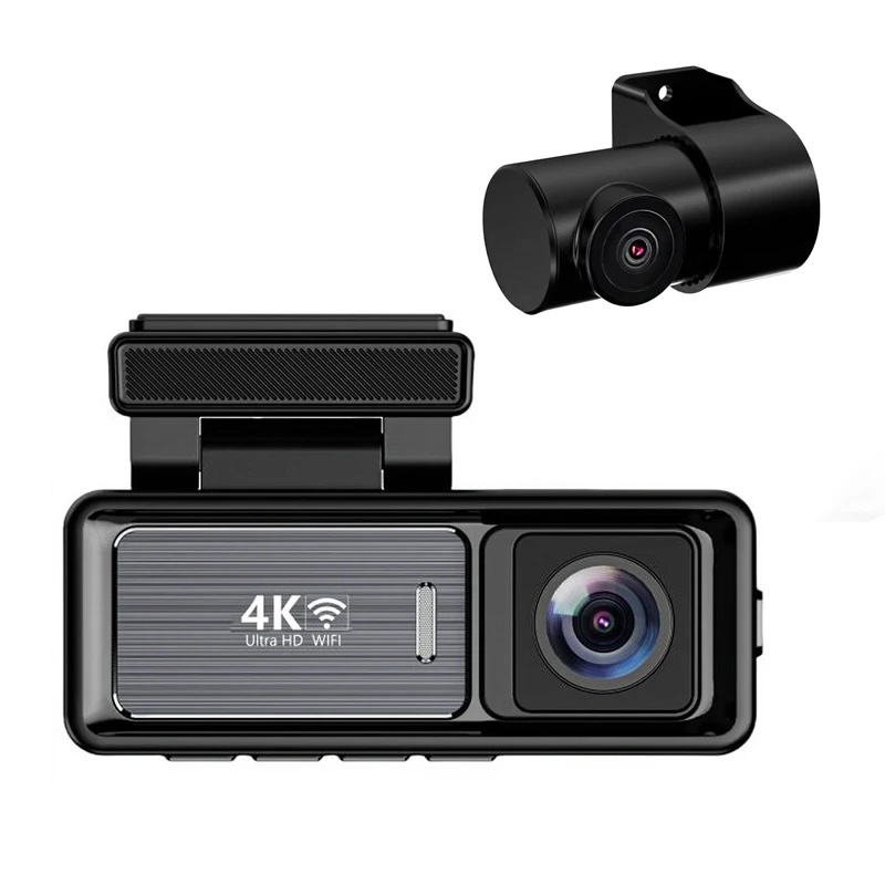 دوربین ثبت وقایع خودرو وونک مدل M6 4K-WiFi به همراه دوربین عقب و کیت برق مستقیم