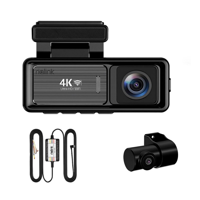 دوربین ثبت وقایع خودرو ریولینک مدل M6c به همراه دوربین عقب و کیت برق مستقیم