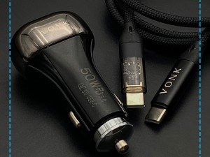 شارژر فندکی 50 وات وونک مدل VC-50 به همراه کابل USB-C