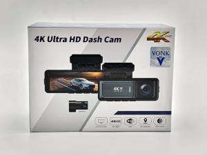 دوربین ثبت وقایع خودرو وونک مدل M6 4K-WiFi به همراه دوربین عقب و کیت برق مستقیم